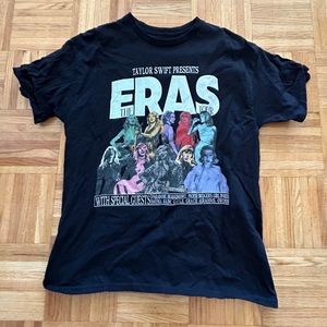 Thrifted Bootleg Taylor Swift Eras Tour T-Shirt💚💛💜❤️🩵🖤💘🤍🤎💙
